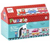APLI Kids - Caja puzzle casita tren, 20 unidades (16485)
