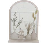 Espejo de pared dkd home decor jarrón cristal beige mdf resina cottage (35 x 10 x 50 cm)