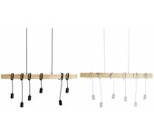 Lámpara de Techo de la Marca DKD Home Decor Negro Metal Madera Blanco 220 V 50 W (100 x 7 x 160 cm) (2 Piezas) (Referencia: S3020728)