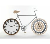 Reloj de pared dkd home decor 108 x 6,4 x 63,5 cm natural negro bicicleta metal madera mdf
