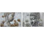DKD Home Decor Cuadro Pino Lienzo Buda (2 pcs) (120 x 2.8 x 80 cm) S3018041 - EAN: 8424001871766