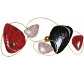 DKD Home Decor Decoración de Pared de la Marca Rojo Negro Dorado Metal (123 x 10 x 65 cm) (Referencia: S3018969)