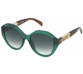 Tous Sunglasses STOB90 Shiny TRANSP.Green 55/18/140 Mujer Gafas