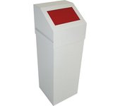 kaiserkraft Recipiente de acero para separar materiales, capacidad 65 l, con tapa roja