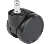 Proroll Rueda para sillas, Ø de rueda 65 mm, UE 5 unid., perno insertable con aro de sujeción, en negro, rueda dura, Ø del cuello 38 mm