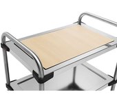 kaiserkraft Balda para carrito de servicio de acero inoxidable 640-RL, de resopal, haya