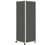 eurokraft basic Columna informativa móvil, con 4 ruedas de maniobra dobles con freno, superficie de tela gris