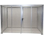 eurokraft pro Contenedor de rejilla para bombonas de gas, sin tejado, con puerta de doble hoja, A x P 3100 x 2100 mm