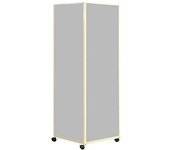 eurokraft basic Columna informativa móvil, con 4 ruedas de maniobra dobles con freno, superficie de tela gris claro