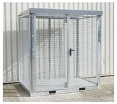 eurokraft pro Contenedor de rejilla montado para bombonas de gas, 45 bombonas con Ø de 220 mm, modelo del suelo chapa acanalada