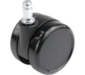 Proroll Rueda para sillas, Ø de rueda 65 mm, UE 5 unid., perno insertable con aro de sujeción, en negro, rueda dura, Ø del cuello 23 mm