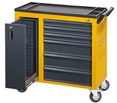 eurokraft pro Carro de taller JUMBO, con módulo de extracción en vertical y 6 cajones, H x A x P 935 x 900 x 460 mm, amarillo melón