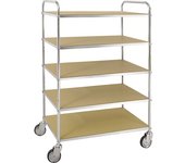 Kongamek Carro con pisos ESD, 4 ruedas de maniobra, 5 camas, L x A x H 980 x 585 x 1445 mm, 2 con freno, a partir de 2 unid.