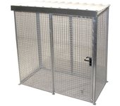 eurokraft pro Contenedor de rejilla para bombonas de gas, con tejado y puerta de una hoja, A x P 2100 x 1085 mm
