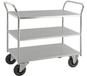Kongamek Mesa rodante KM41, 3 pisos, L x A x H 1080 x 450 x 975 mm, galvanizada, 2 ruedas de maniobra y 2 fijas, a partir de 5 unid.