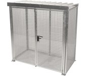 eurokraft pro Contenedor de rejilla para bombonas de gas, con tejado y puerta de doble hoja, A x P 2100 x 1085 mm