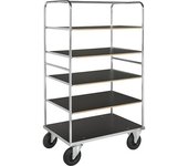 Kongamek Carro con pisos multiusos KM338, L x A x H 1000 x 700 x 1800 mm, galvanizada, 2 ruedas de maniobra y 2 fijas, a partir de 5 unid.