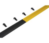 EHA Perfil de remate, para entramado industrial, para el lado ancho, por metro lineal, longitud máx. 1 m, negro/amarillo