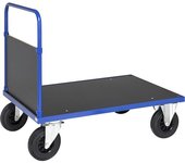 Kongamek Carro de plataforma KM33, 1 pared frontal, L x A 1000 x 700 mm, 2 ruedas de maniobra y 2 fijas, a partir de 2 unid.