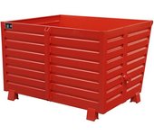 eurokraft pro Volquete apilable, capacidad 1,5 m³, rojo RAL 3000