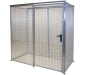eurokraft pro Contenedor de rejilla para bombonas de gas, sin tejado, con puerta de una hoja, A x P 2100 x 1085 mm