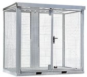 eurokraft pro Contenedor de rejilla montado para bombonas de gas, 60 bombonas con Ø de 220 mm, modelo del suelo chapa acanalada