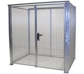 eurokraft pro Contenedor de rejilla para bombonas de gas, sin tejado, con puerta de doble hoja, A x P 2100 x 1500 mm