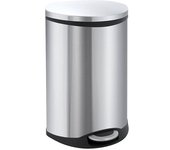 EKO Colector de residuos con pedal, en forma de concha, capacidad 18 l, H x A x P 524 x 298 x 336 mm, cuerpo de acero inoxidable