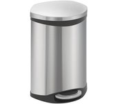 EKO Colector de residuos con pedal, en forma de concha, capacidad 10 l, H x A x P 450 x 255 x 295 mm, cuerpo de acero inoxidable