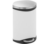 EKO Colector de residuos con pedal, en forma de concha, capacidad 10 l, H x A x P 450 x 255 x 295 mm, cuerpo de chapa de acero pintada de blanco