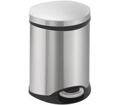 EKO Colector de residuos con pedal, en forma de concha, capacidad 6 l, H x A x P 314 x 238 x 235 mm, cuerpo de acero inoxidable