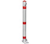 kaiserkraft Poste de tubo de acero, abatible con placa base, redondo, Ø 76 mm