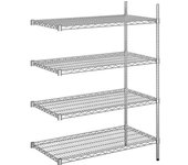 kaiserkraft Estantería de malla de alambre de acero, cromada, carga por balda 150 kg, AxP 910 x 610 mm, estantería de ampliación, altura 1370 mm, 4