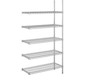 kaiserkraft Estantería de malla de alambre de acero, cromada, carga por balda 150 kg, AxP 910 x 460 mm, estantería de ampliación, altura 1880 mm, 5