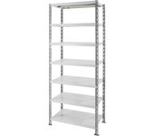kaiserkraft Estantería ensamblable universal, baldas de chapa de acero, H x A x P 2522 x 1050 x 500 mm, estantería básica