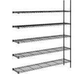 kaiserkraft Estantería de malla de alambre de acero, negra, carga por balda 100 kg, A x P 1520 x 360 mm, estantería de ampliación, altura 1880 mm, 5