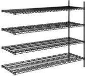kaiserkraft Estantería de malla de alambre de acero, negra, carga por balda 250 kg, A x P 1520 x 610 mm, estantería de ampliación, altura 1370 mm, 4