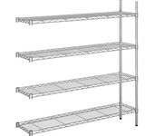 kaiserkraft Estantería de malla de alambre de acero, cromada, carga por balda 100 kg, A x P 1220 x 360 mm, estantería de ampliación, altura 1370 mm, 4