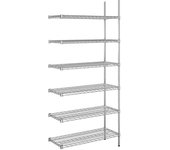 kaiserkraft Estantería de malla de alambre de acero, cromada, carga por balda 250 kg, AxP 910 x 460 mm, estantería de ampliación, altura 2180 mm, 6