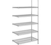 kaiserkraft Estantería de malla de alambre de acero, cromada, carga por balda 250 kg, AxP 910 x 610 mm, estantería de ampliación, altura 1880 mm, 5