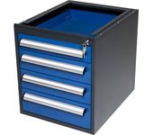 eurokraft basic Cajonera colgante, para sistema de mesas de trabajo modulares WT, 4 cajones (90/120/120/150 mm), altura 545 mm