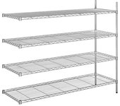 kaiserkraft Estantería de malla de alambre de acero, cromada, carga por balda 100 kg, A x P 1520 x 610 mm, estantería de ampliación, altura 1370 mm, 4