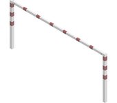 Schake Barrera para caminos, ensamblable con tornillos, con larguero superior, blanco con franjas reflectantes rojas, anchura 3000 mm