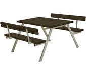 kaiserkraft Banco para grupos, con respaldo, para 4 personas, longitud 1180 mm, negro