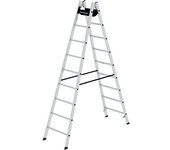 MUNK Escalera de seguridad de peldaños estrechos, ascenso por ambos lados, peldaños de 30 x 30 mm, antideslizantes, 2x9 peldaños