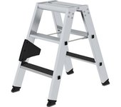 MUNK Escalera tipo tijera de peldaños planos CLIP-STEP, de ascenso por dos lados, antideslizante R13, 2 x 3 peldaños