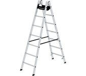 MUNK Escalera de seguridad de peldaños estrechos, ascenso por ambos lados, peldaños de 30 x 30 mm, antideslizantes, 2x7 peldaños