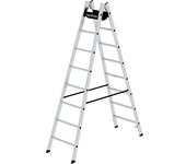 MUNK Escalera de seguridad de peldaños estrechos, ascenso por ambos lados, peldaños de 30 x 30 mm, antideslizantes, 2x8 peldaños