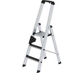 MUNK Escaleras tipo tijera de peldaños planos CLIP-STEP, de ascenso por un lado, antideslizante R13, 3 peldaños