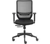 Dauphin Silla giratoria de oficina TO-SYNC, con brazos y ruedas universales, respaldo de malla, negro